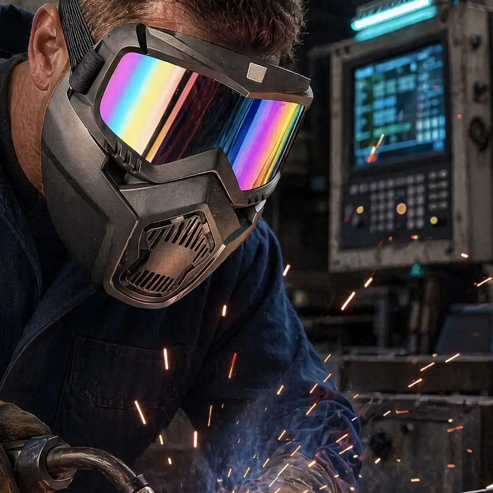 High-Definition Welding Helmet Large Viewing Area Split design Welder Shield Color Lens PP Material Welding Mask Cutting