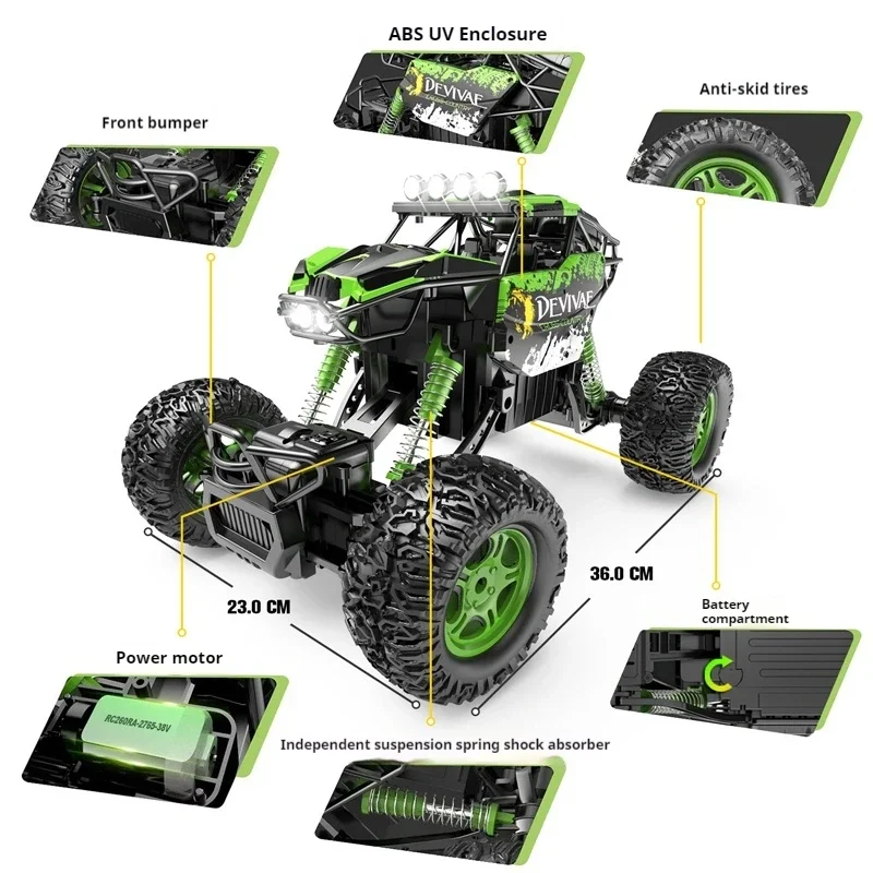 Rlaarlo 1:12 2.4G 4x4 Full Scale Remote-controlled Off-road Vehicle 20km/h RC Car Toy Remote Controll Off-road High-speed Vehicl