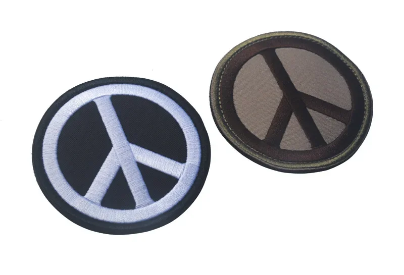 Peace Sign Armband Haak & Loop Sluiting Op Rugzak Borduurwerk Patches Morele Badge Decoratie Voor Kleding En Tassen