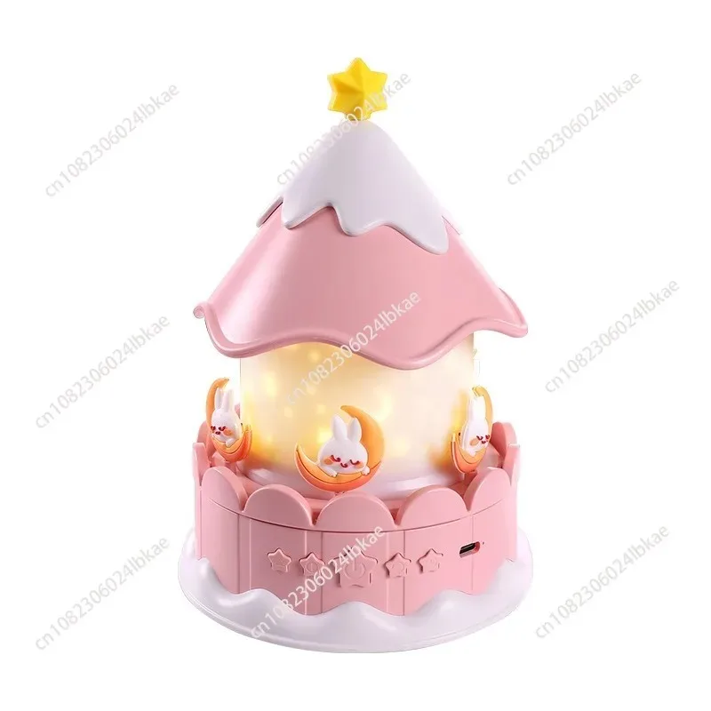 Creative Star Light Ambient Light Gift Music Box Children's Night Light Girls Carousel Projection