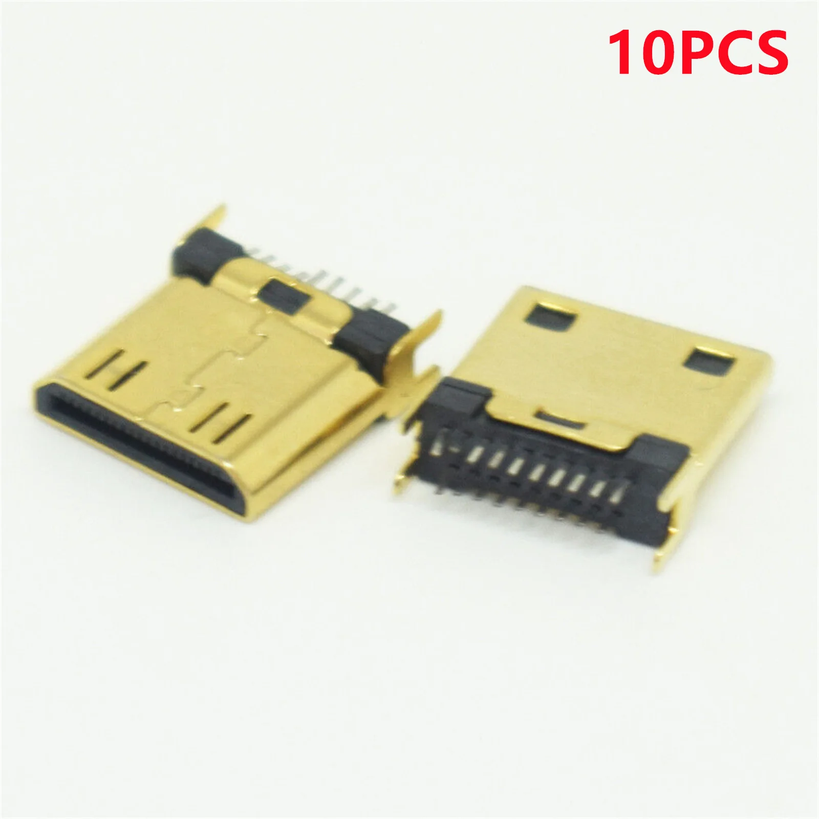 موصل ذكر صغير متوافق مع HDMI ، مقعد 19P رأس المشبك نوع مع تباعد ، ملحومة مطلية بالذهب ، عمودي ، مقبس قابس مستقيم ، 10 والي