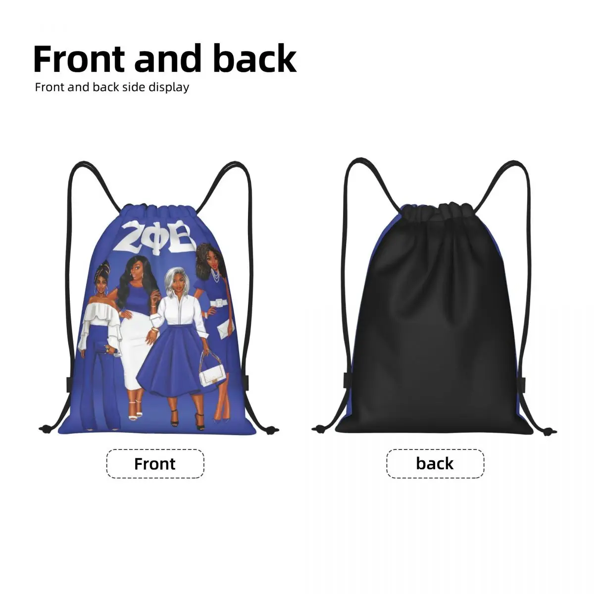 Zeta Phi Beta Sorority-mochila con cordón para hombre y mujer, bolso ligero para gimnasio, saco deportivo para viajar