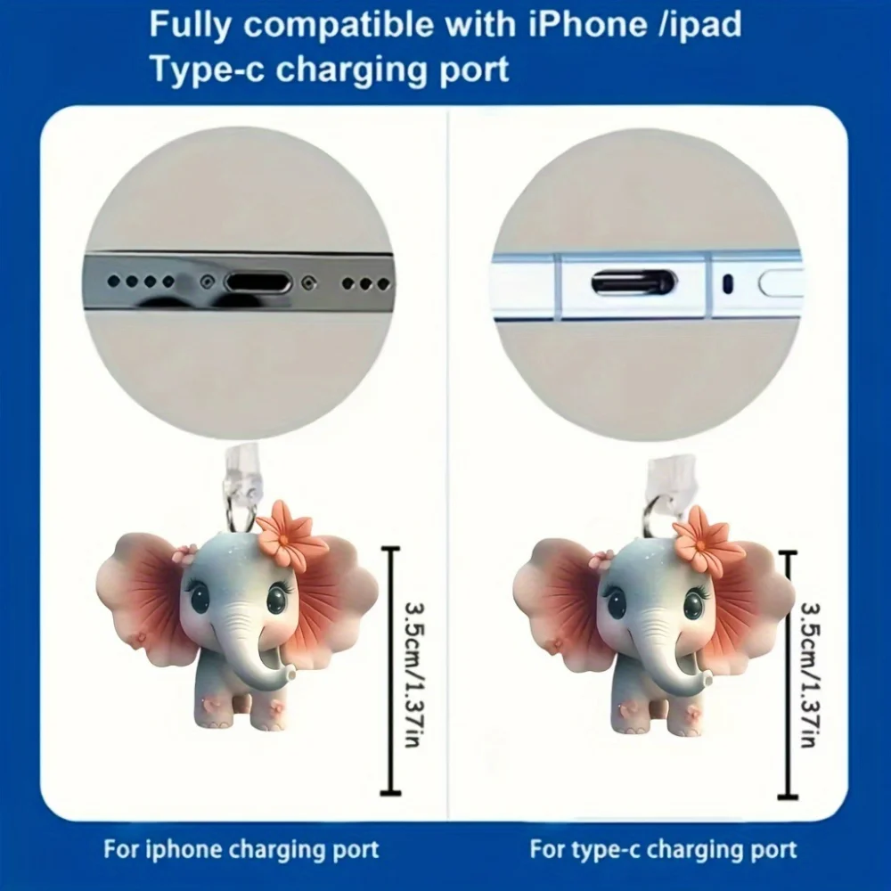 Cute Acrylic Dustproof Plug Compatible With IPhone Type C Android Charger Port Cover For All The Phones