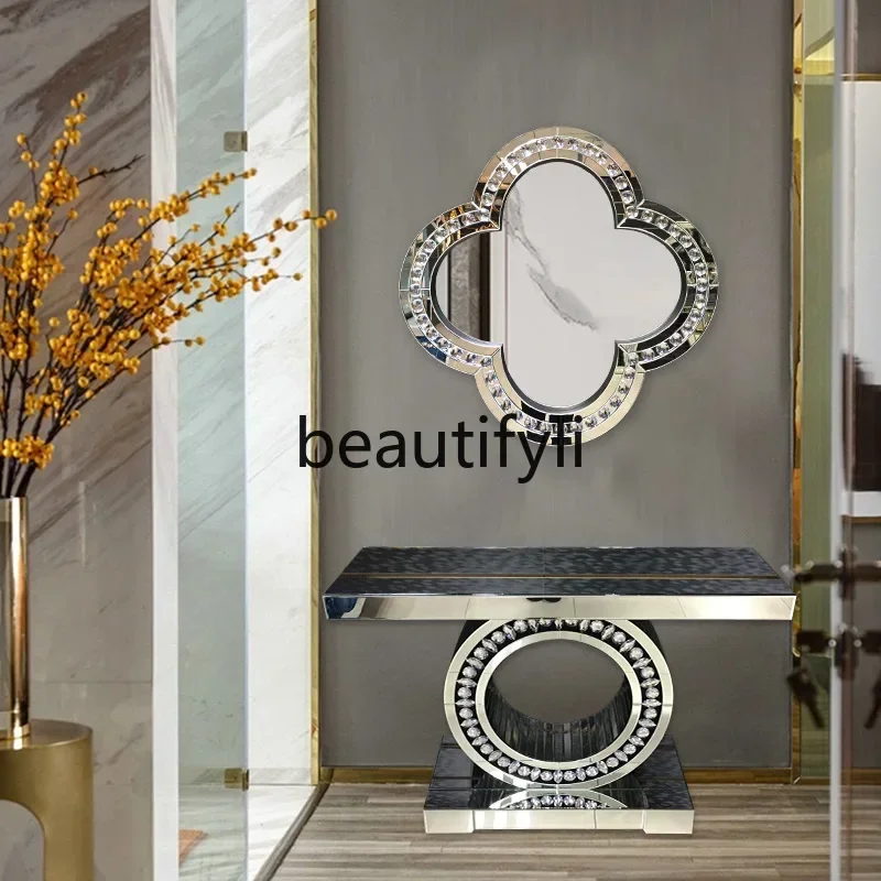 TTT  Acrylic rhinestone mirror splicing furniture bathroom bathroom porch table decorative mirror bedroom dressing