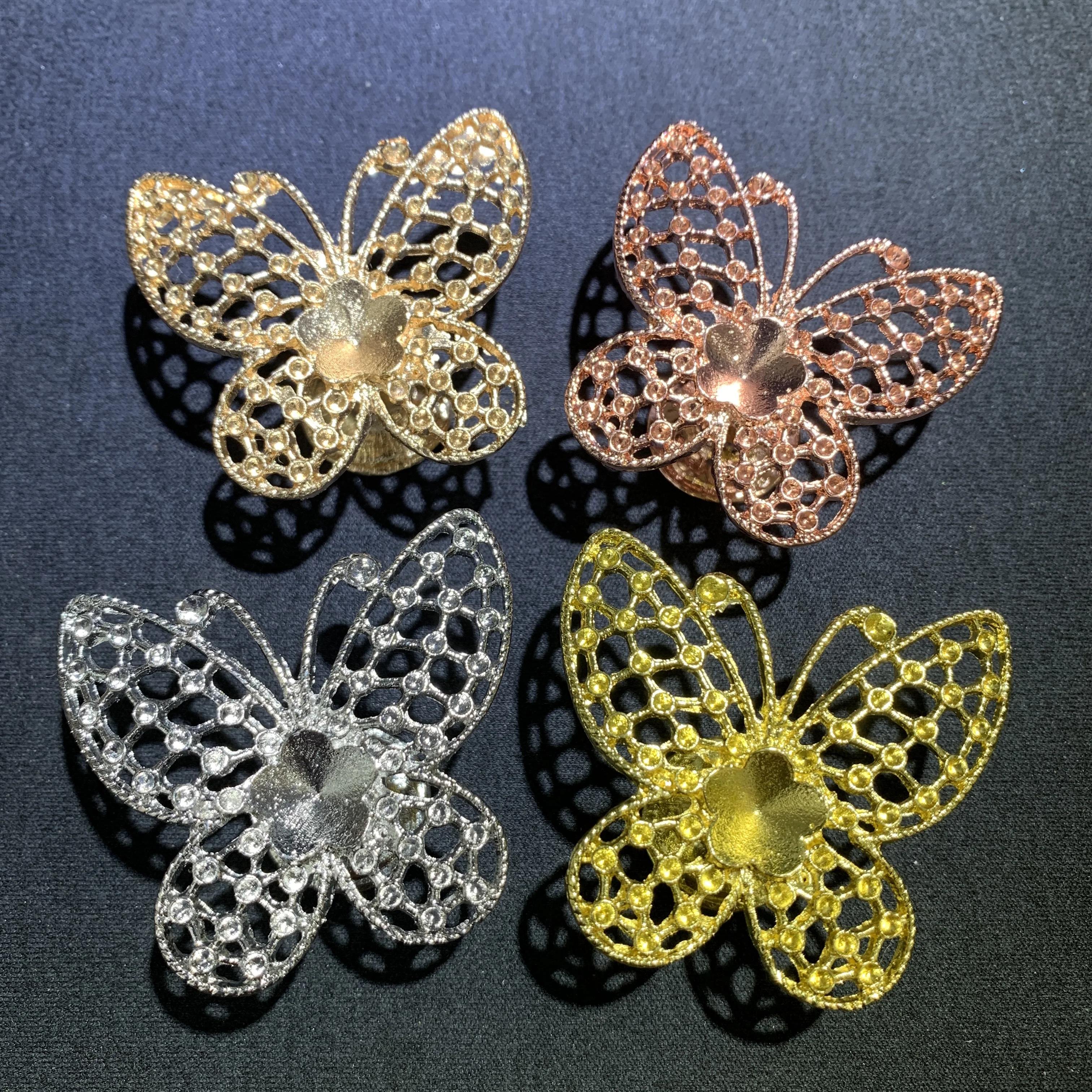 Metal Display stand  for sphere stone Butterfly shaped Crystal Ball holder
