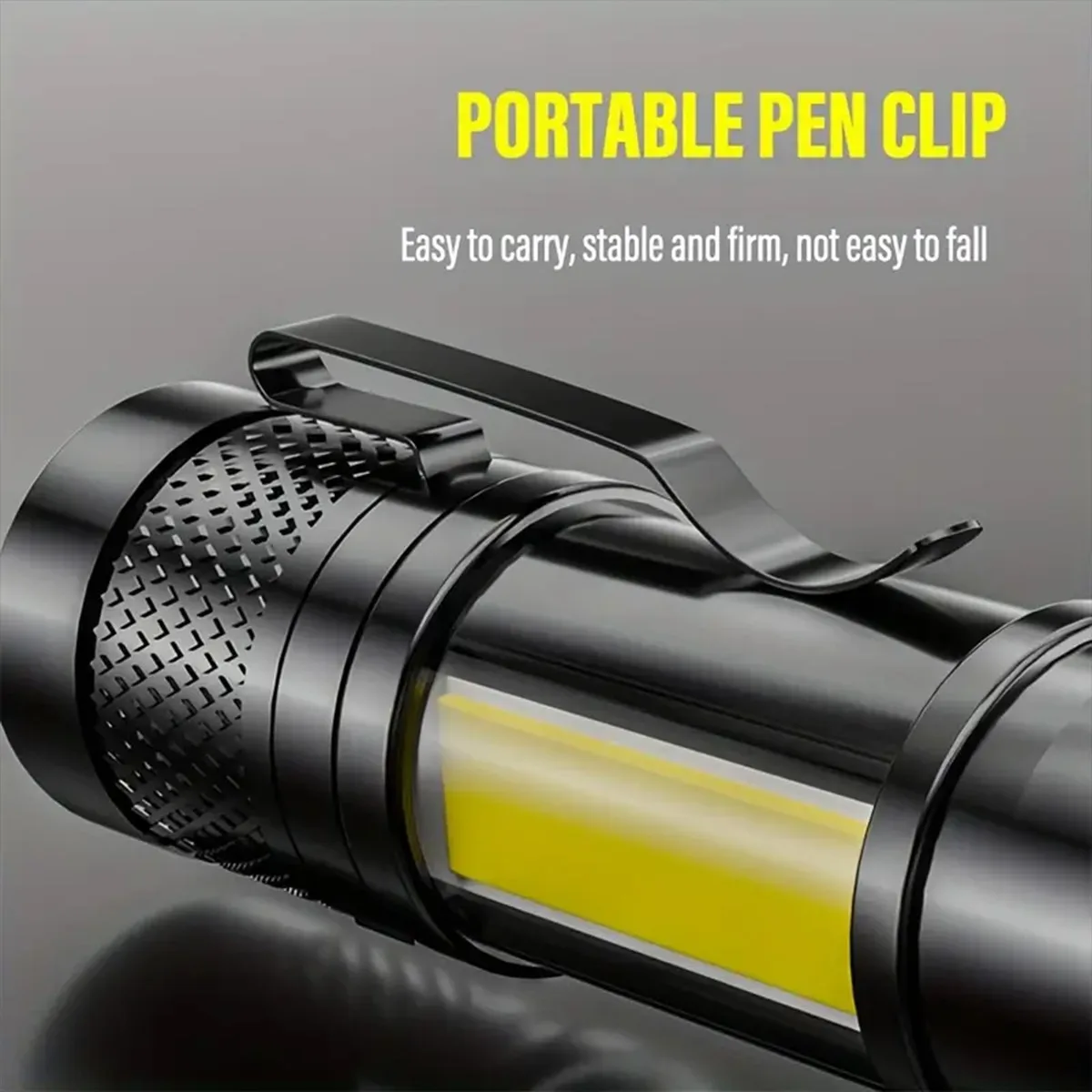 Mini LED Flashlight 1/3/PCS COB+XPE Portable Flashlight Camping Light Zoomable Focus Light Tactical Flashlight with Pen Clip