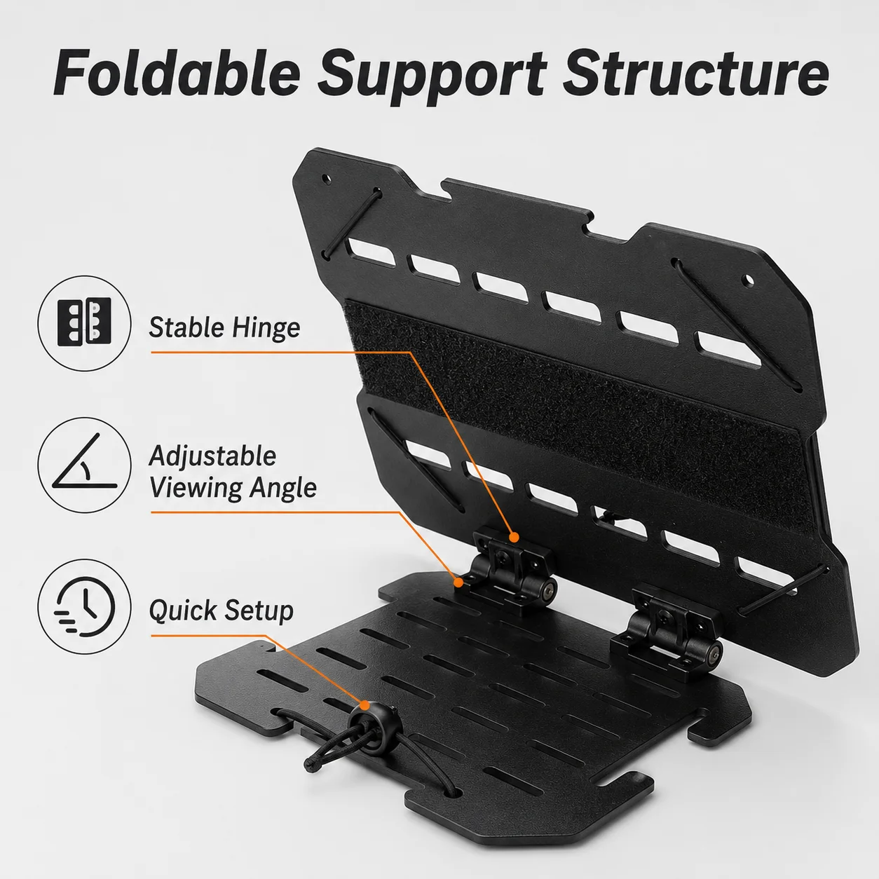QX Tactical Folding Tablet Holder MOLLE Mount Navigation Board Pad Bracket Foldable Stand for Outdoor Military Gear