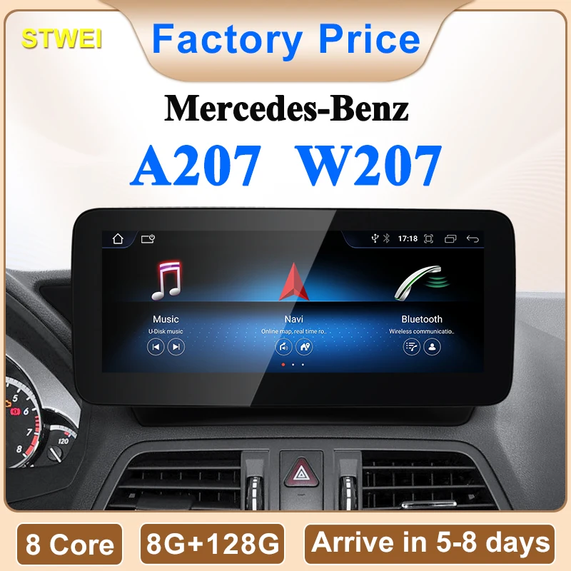 2024 New Car Multimedia Wireless Android AUTO CarPlay 10.25inch 12.3inch Screen For Mercedes Benz E Class A207 W207 S207 Car GPS