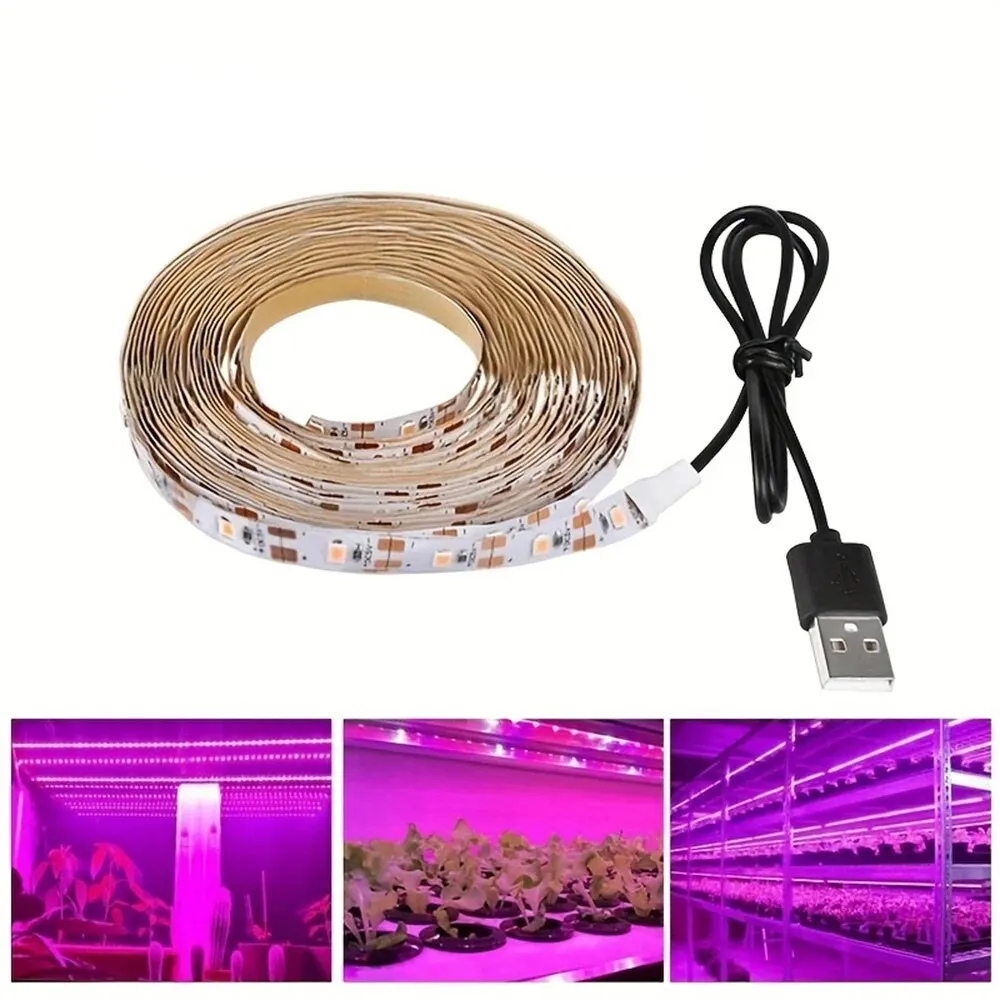 Świecąca roślina rośnie pasek LED 5V USB LED 1-5m pełnozakresowe LED Chip do uprawy sadzonek kwiatów szklarniowych namiot hydroponiczny