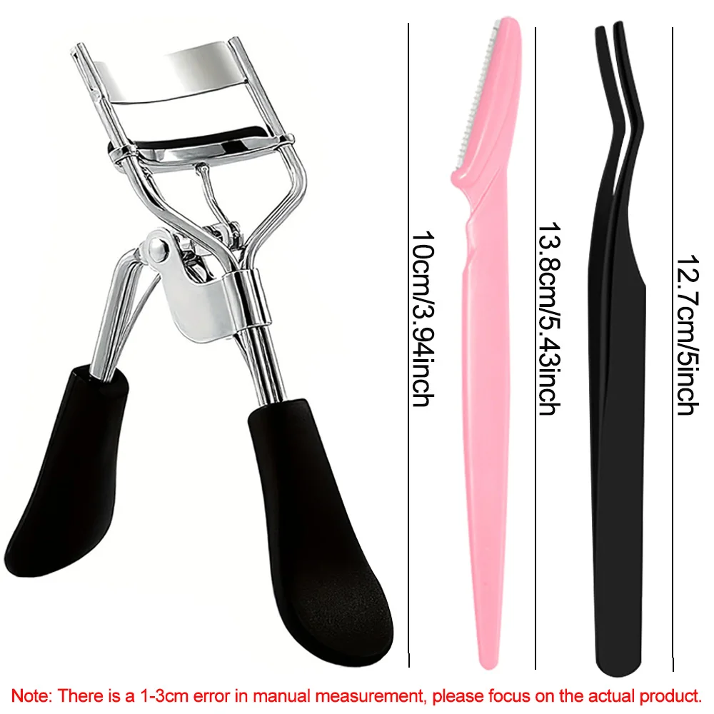 23PCS Eyelash Tweezers Set Eyelash Curler Tool With Stainless Steel Tweezer Eyebrow Knife Scissor For False Lashes Accessories