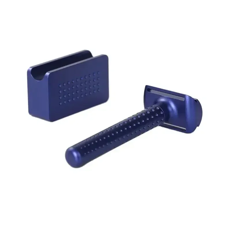 ياكي سبوتنيك لون أزرق داكن ألومنيوم للرجال ماكينة حلاقة وحامل مقتنيات هدية لصديقك