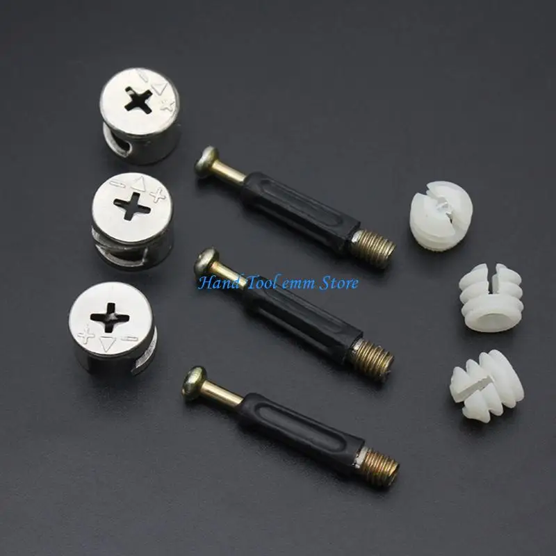 H37F 20PCS Eccentric Wheel Connectors Iron and Plastic for Quick Installation and Reliabled Stability in Wardrobes Desk Fixer