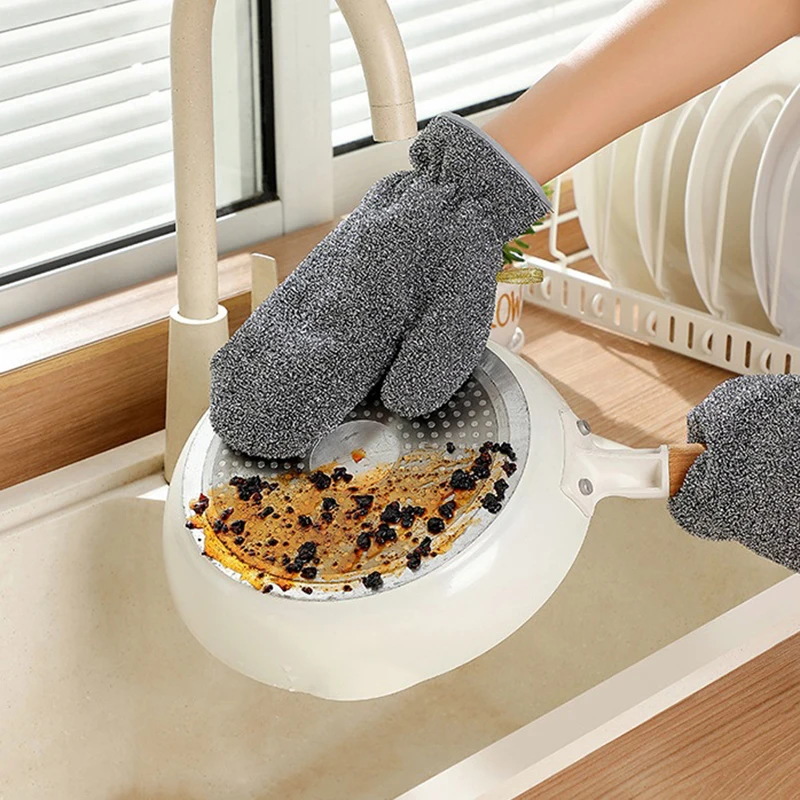 Wire Dishwashing Gloves Multifunctional Waterproof Dish Cleaning Glove Kitchen Thermal Insulation Anti-scalding Mitten【Homeclub】
