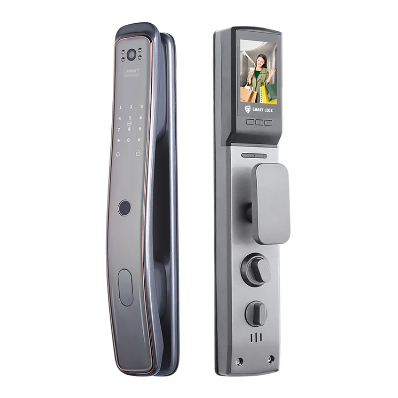 New Design Wholesale Price High Security Fingerprint Digital Wifi Smart Door Lock Connected Camera Send Photo To Mobile