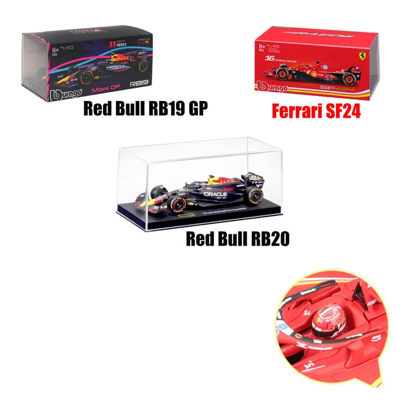 

Bburago 1:43 F1Red Bull Rb20 Hardcover #1 Max Verstappen #11 Perez Ferrari SF24 #16 #55 sf23 Monza model cars RB19 Miami GP