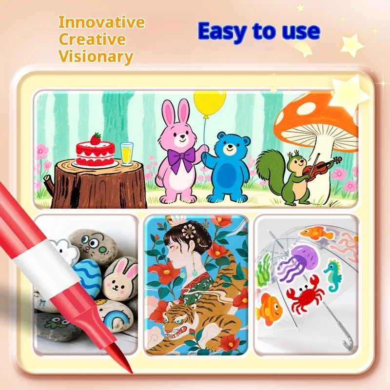 24-84 ألوان علامات الاكريليك أصحاب القلم الملون التجفيف السريع لطلاء الخشب قماش هدية الكريسماس DIY بها بنفسك الحرف لوازم الفن #2