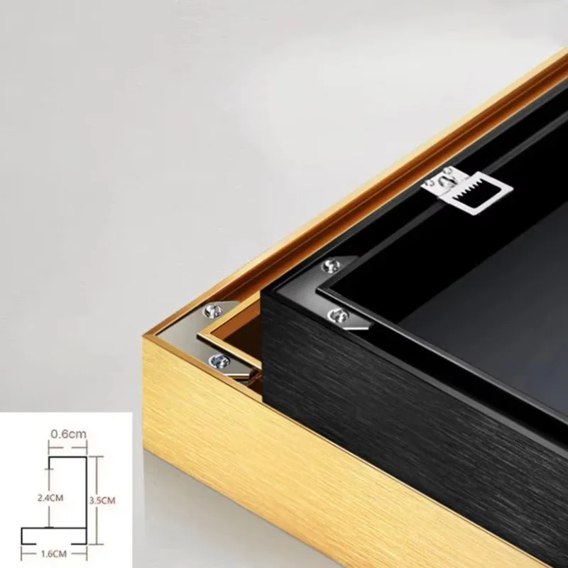 

8 Colors Aluminum Alloy and Wooden Inner Frame Custom DIY Combination Canvas Metal Painting Frame Wall Art Modern Wall Art Decor