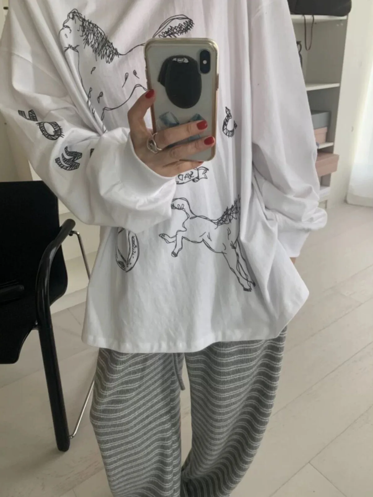 Summer 2026 Korean Style  Print Women's Lightweight Long Sleeve T-Shirt Sun Protection Loose Fit Casual Top