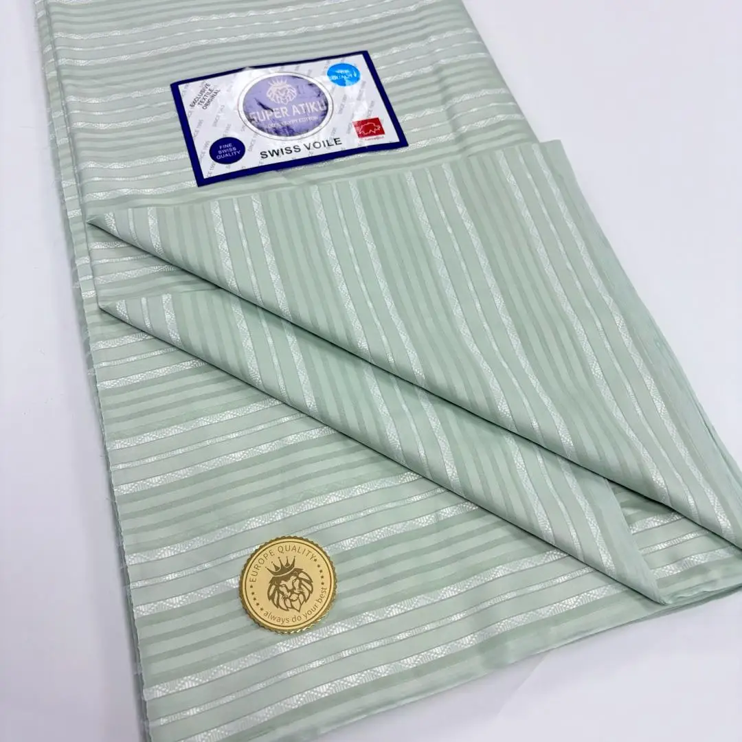 5 ياردة مادة Atiku مع شريط 100% قطن جودة عالية لينة الأفريقي Atiku النسيج السويسري الفوال القطن للرجال القماش M13-1