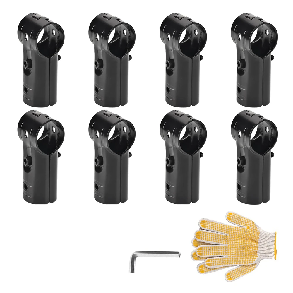 AT29-8 Sets 1 Inch T Pipe Clamp,Cold Rolled Steel Connector Chain Link Fence Parts End Rail T Clamp For 1 Inch (25Mm) OD Pipe
