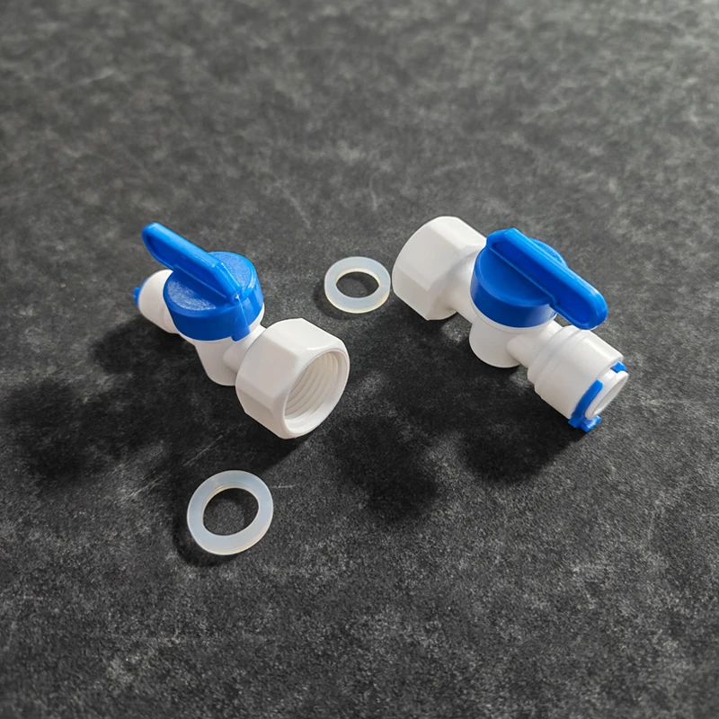 1-5 PCS 1/2 Inch Female Thread to 1/4 3/8 Quick Connect Ball Valve With Leakproof Seal Ring Push Fit Shut Off Switch RO Valve