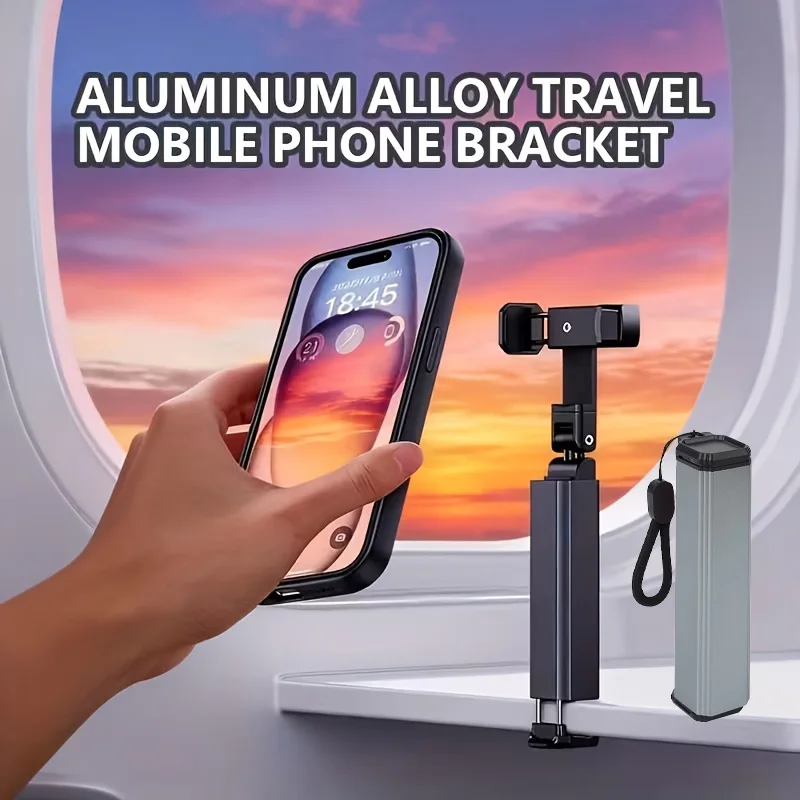 Tragbarer Telefonhalter, Reiseutensilien, flexible Drehung, zusammenklappbar, Flugzeug-Telefonhalterung, Sitz-Telefonständer, universeller Handy-Ständer