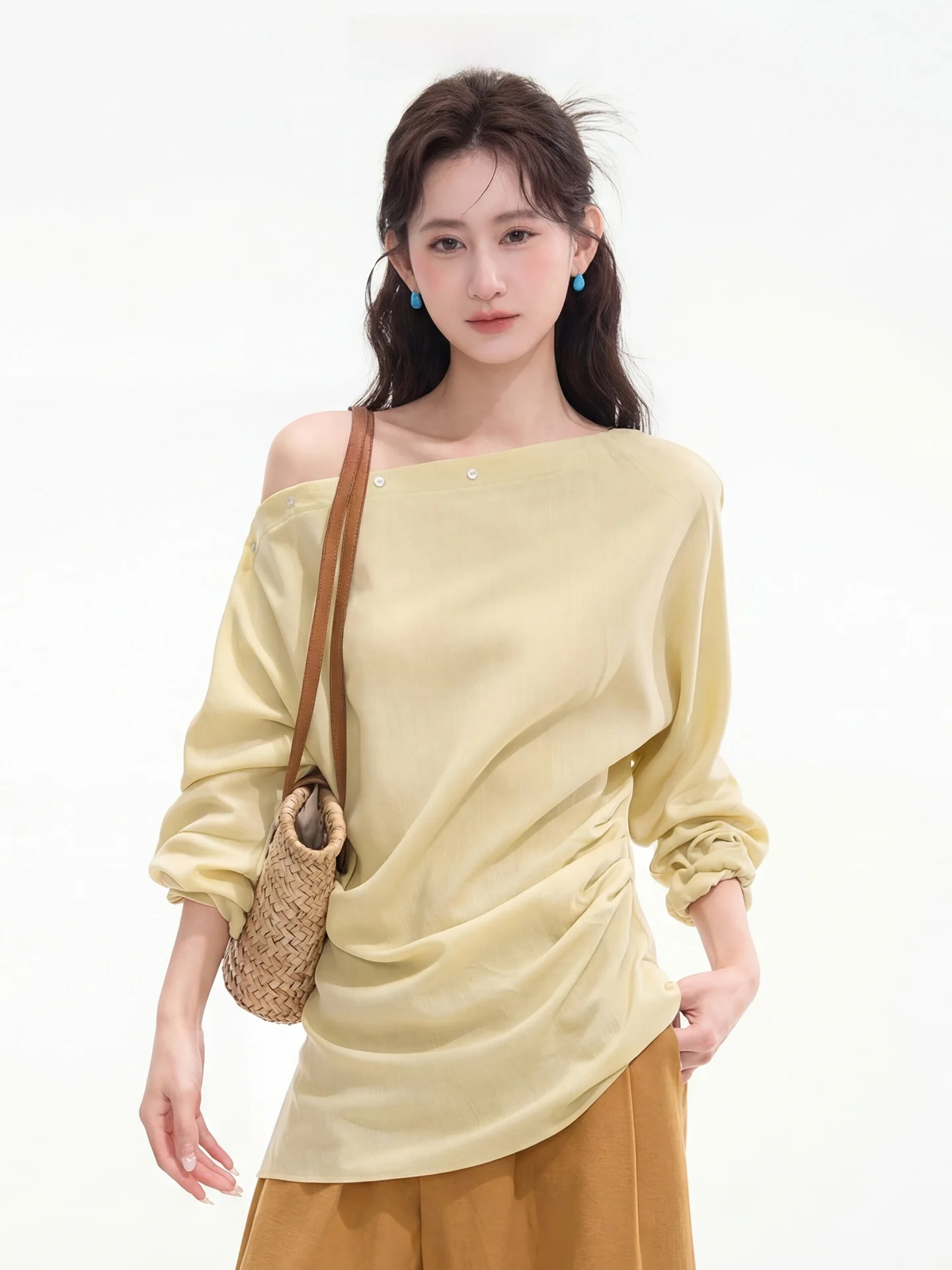

Heme Window Flower Field Women's Loose Linen Button Shirt Simple Style Casual Fashion Spring Collection Long Sleeve