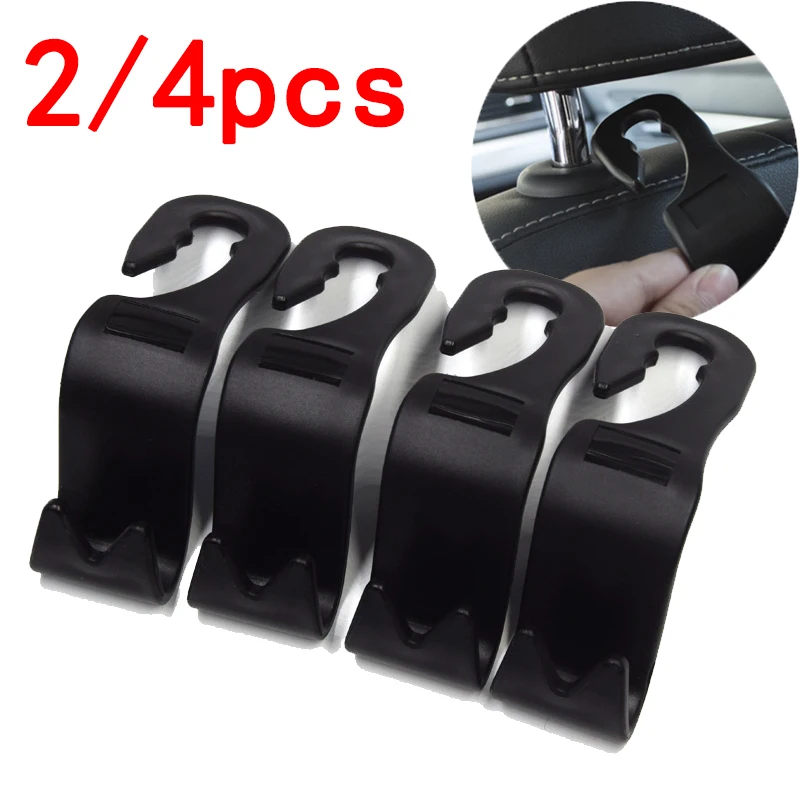 

2/4pcs Universal Car Back Seat Hook Car Accessories Interior Portable Hanger Headrest Storage Holder Durable Hanging Hooks