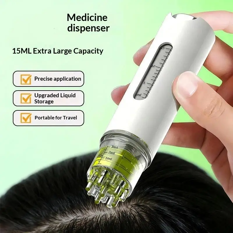 1 Stück tragbarer Kopfhaut-Applikator, Flüssigkeitskamm, Mini-Massagegerät, Massagegerät zur Flüssigkeitsführung für ätherische Öle, Anti-Haarausfall-Kopfhautpflege-Werkzeug – Detail 3