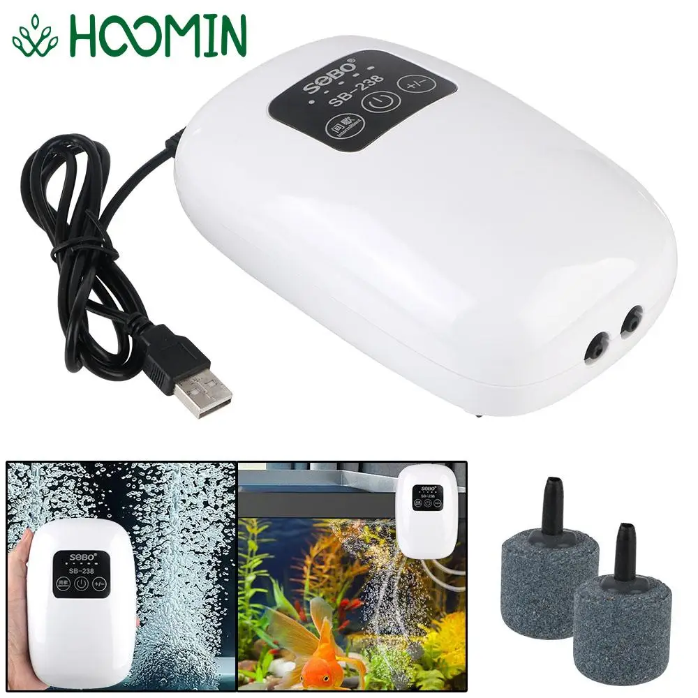 Small Portable Exhaust 4800mAh Aquarium Oxygen Air Pump Compressor Fish Tank Ultra Silent Indoor Outdoor Fishing USB Charging