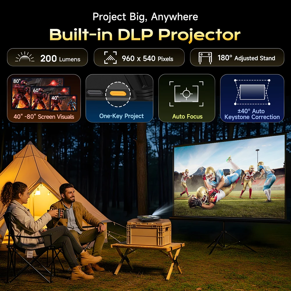 Ulefone Armor Pad 5 Ultra 5G Rugged Tablet PC, 200LM Projector, 24200mAh, 120W, 12GB+512GB, Android 15, 11