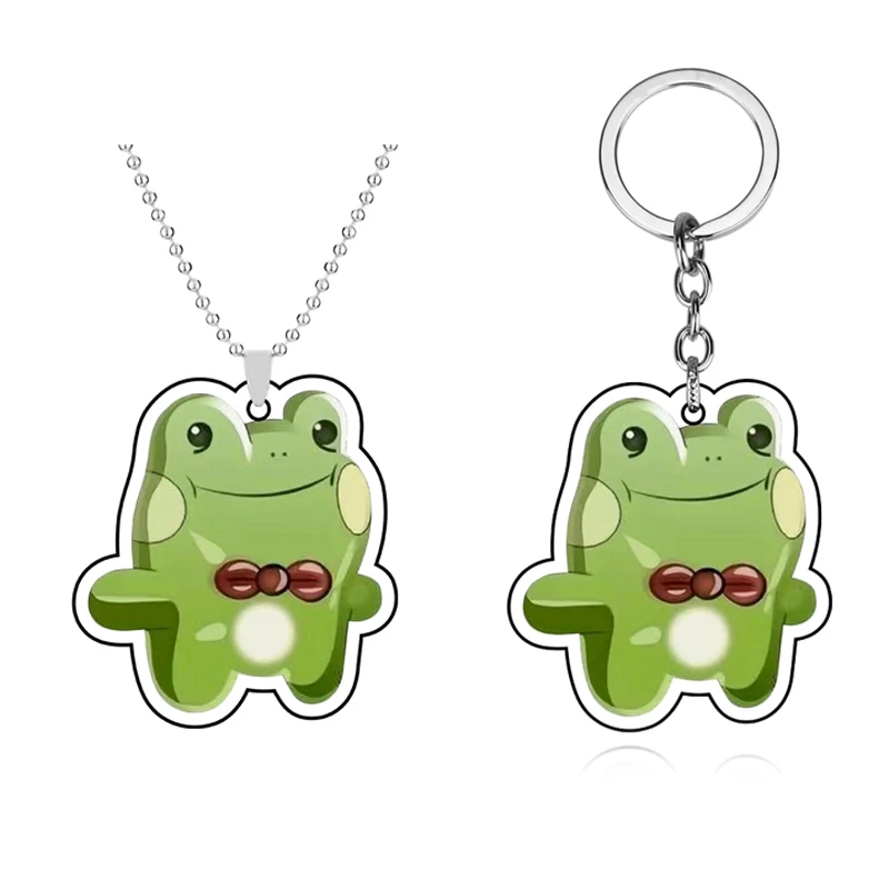 Llavero de la serie Killing and Stalking, colgante de acrílico con diseño de rana y lazo, bonito y a la moda, ideal como regalo de joyería para fiestas de cumpleaños