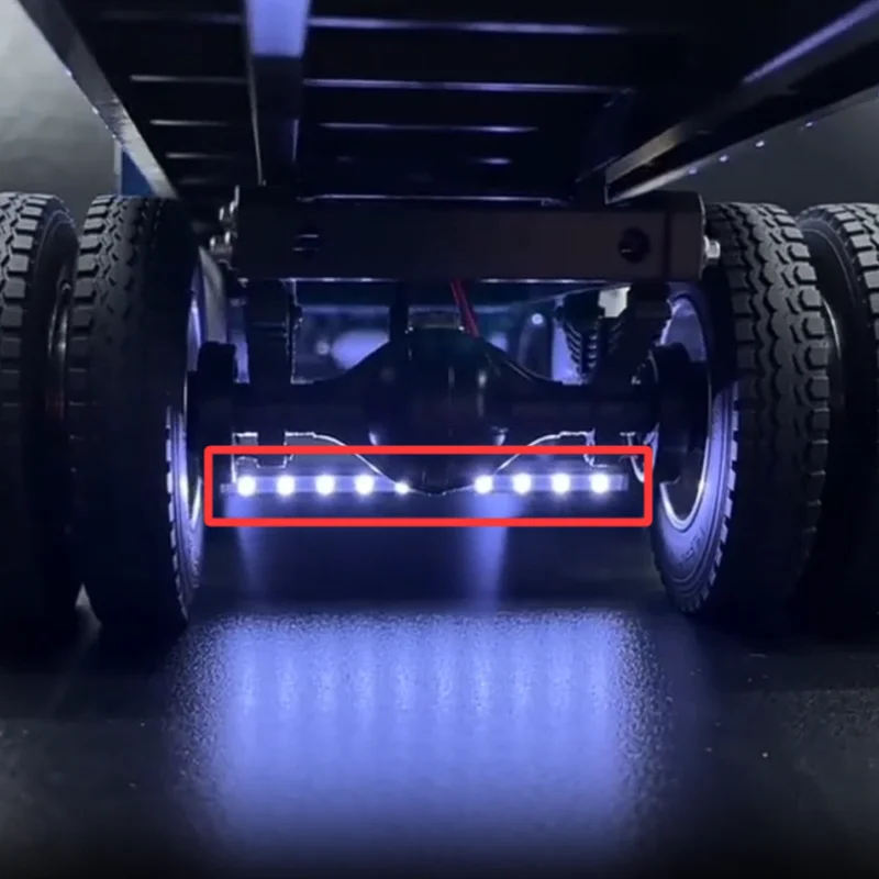 Front LED Driving Light Strip Cross Flashing Decorative Spotlight For 1/14 Tamiya RC Truck Trailer Tipper 56301 56344 New King