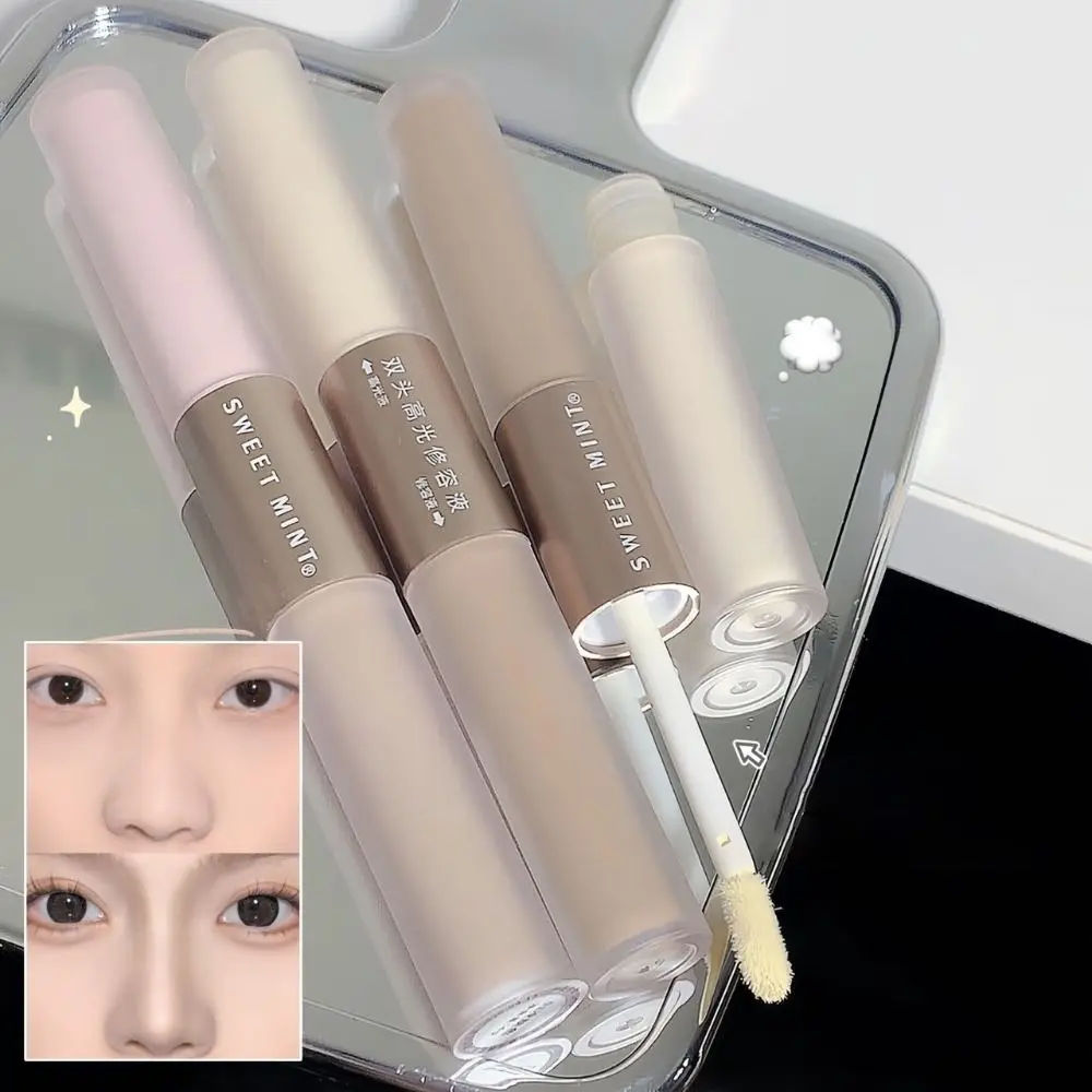 เครื่องสําอางค์ Highlighter Contour Stick กันน้ําสี Corrector Face Bronzer 2 In 1 ยาวนานจมูก Shadow ครีมแต่งหน้าเครื่องมือ