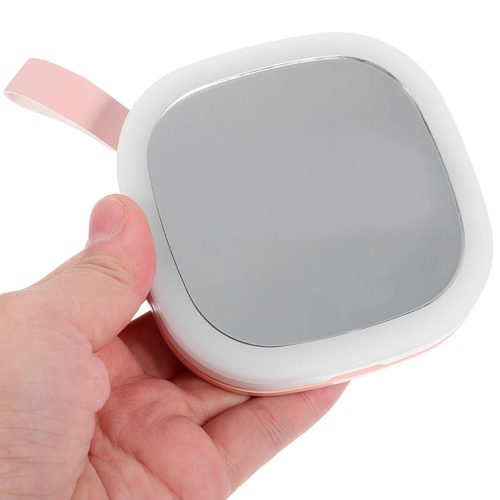 LED Makeup Mirror Handheld Compact Light Rechargeable Travel Vanity Night Small Brightness Adjustable Portable Folding Mirrors