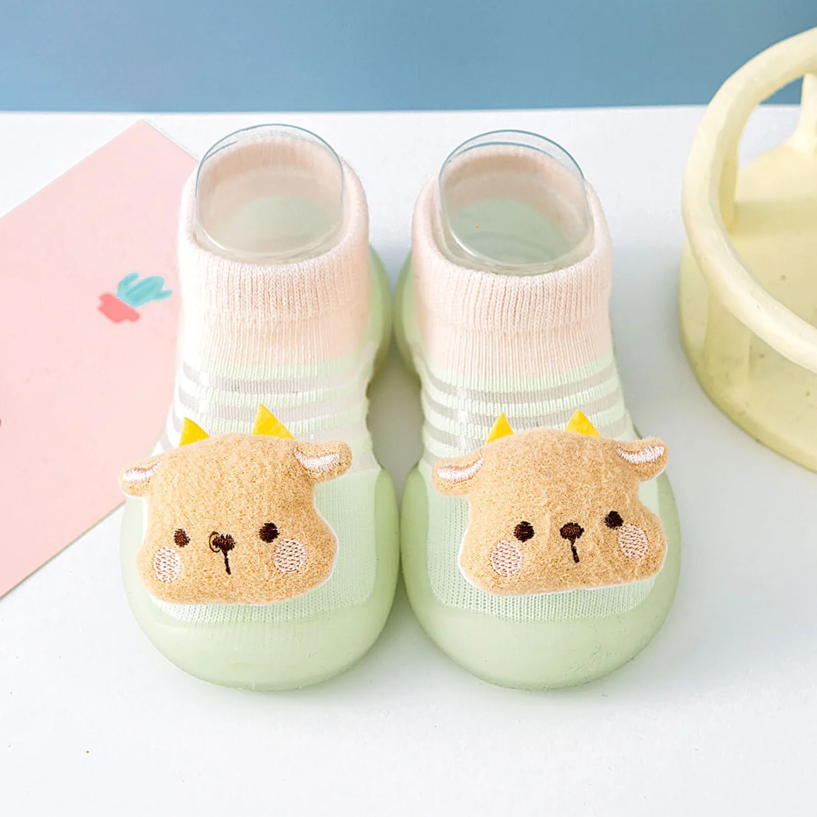 Children Mesh Breathable Socks Shoes Cute Pattern Colorblock Baby Comfortable Shoes Infant Toddler Soft Sole Rubber Sneakers