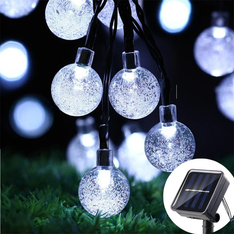 

Solar String Lights Garden LED Outdoor Crystal Ball Fairy Light Home Patio Yard Christmas Tree Decoration Lamp