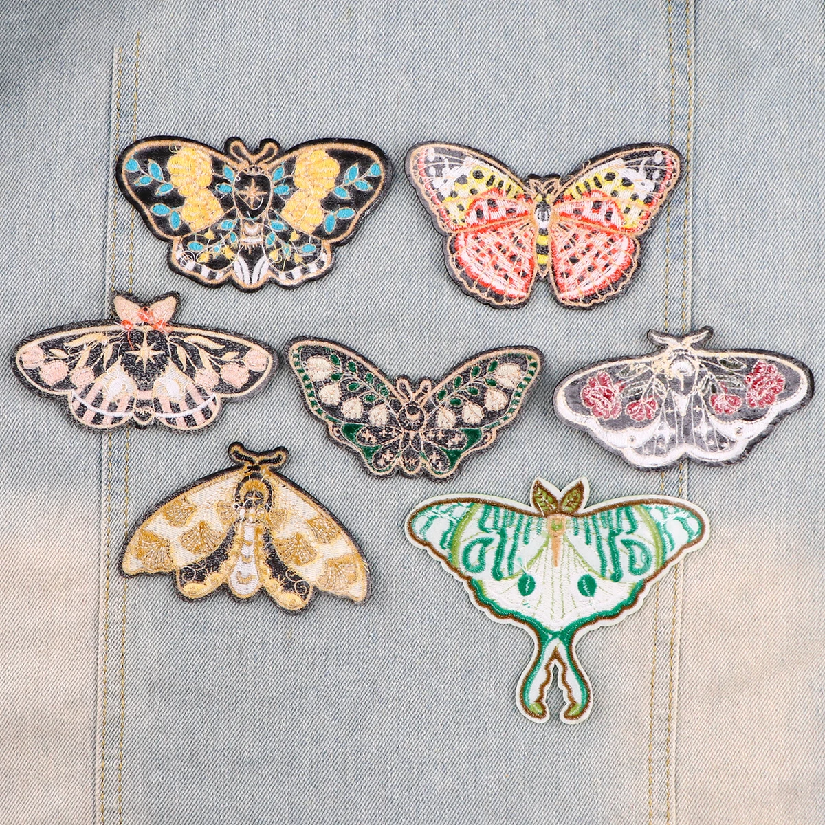 Vlinderpatches Borduurbadges Opstrijkbare patches op kleding DIY Jurk Jeans Hoed Kledingaccessoires Mot Applique Stickers