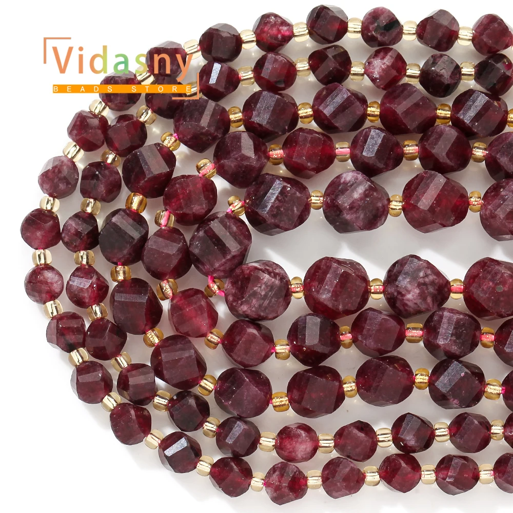 Natürliche Edelstein-Facettenperlen aus Rotem Granat für Schmuckherstellung DIY Armband Halskette Zubehör Perlen 6mm 8mm 10mm – Detail 6
