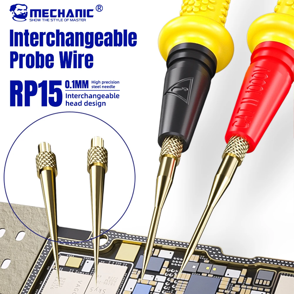 

MECHANIC RP15 Multimeter Test Leads Stainless Steel Ultra Thin Anti Freezing Wire Replaceable Pen Tip Universal for Multimeter