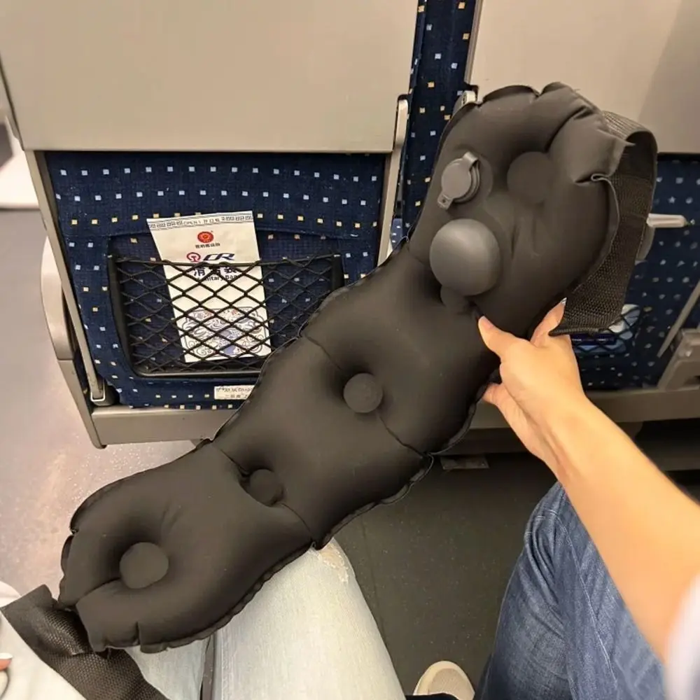 Portable Inflatable Lumbar Pillow Press Self-Inflation Comfortable Lumbar Support Cushion Breathable Adjustable Waist Back Pad