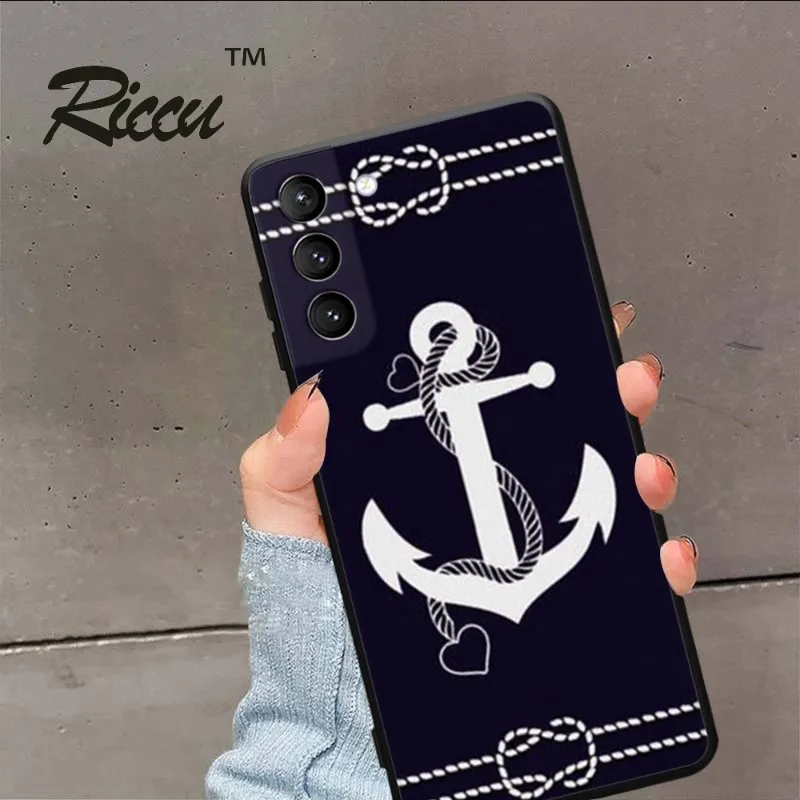 Anchor Nautical Sailor Sailing Phone Case per Samsung Galaxy S22 S21 S20 FE Ultra S10 S9 Plus S10e Note 20Ultra 10Plus Cover