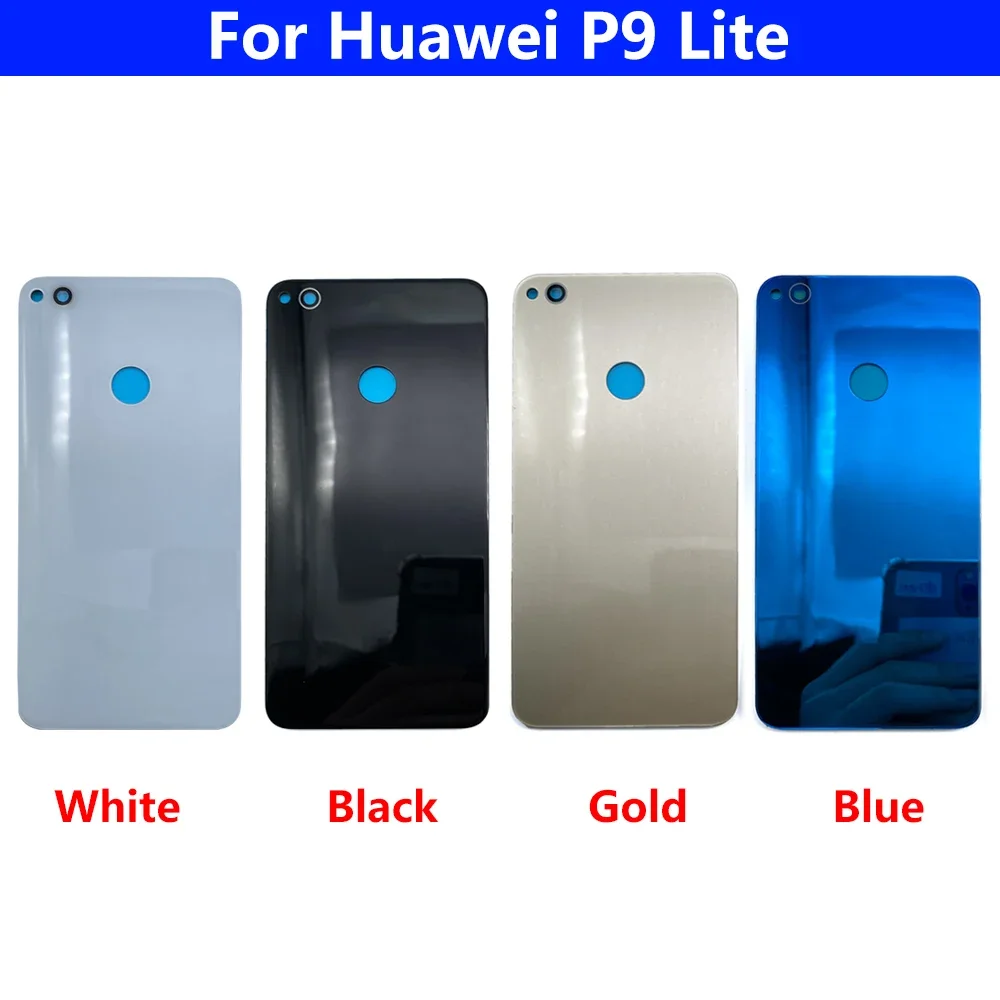 NEW Back Battery Cover Glass Rear Door Housing Case Replacement with Adhesive Sticker For Huawei P9 Lite / P10 Lite