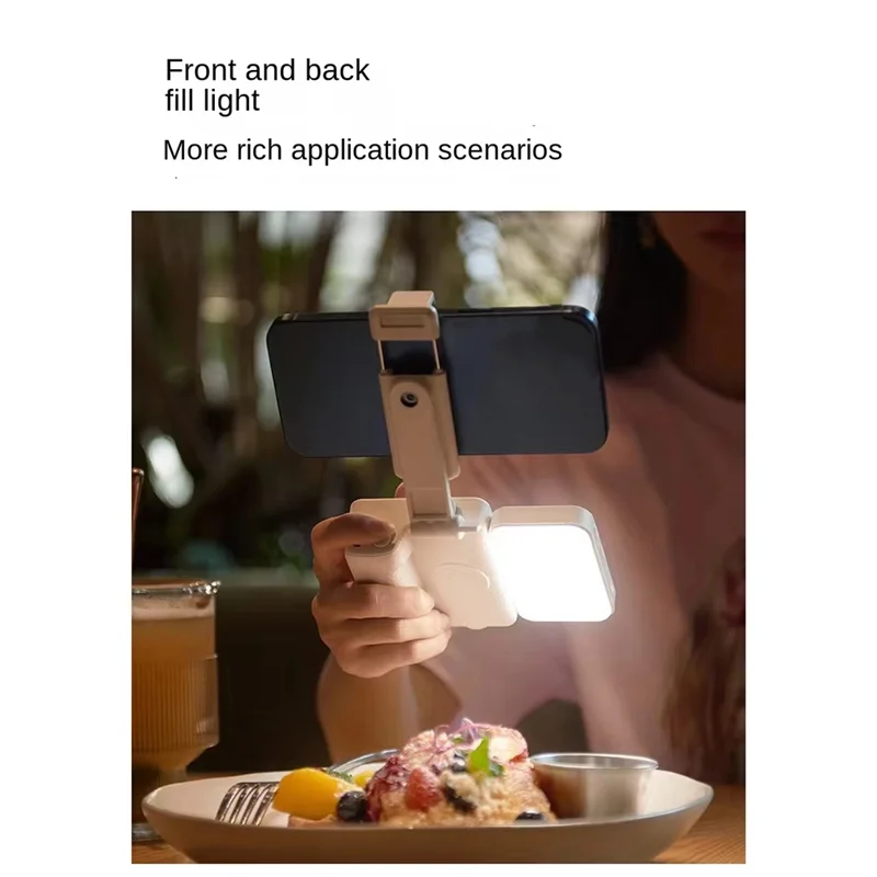 SCLS الهاتف المحمول كاميرا بلوتوث Selfie Stick Vlog فيديو التركيز سطح المكتب حامل الهاتف الحي مع ملء الضوء الأبيض