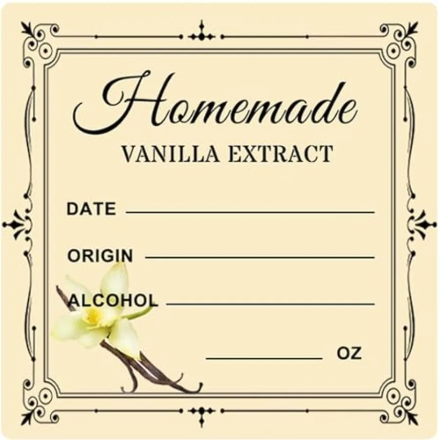 500 قطعة من ملصقات هاد فانيليا إراكت 2 Ih ملصقات هدايا هدية - ملصقات هدايا العيد لزجاجات الفانيليا المصنوعة يدويًا وعاء المطبخ #1