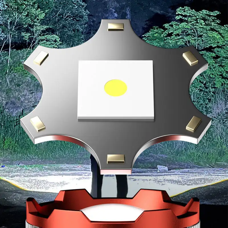 Portable Powerful Long Range Flashlight 4 Modest LED Aluminium Alloy Tactical Flashlights USB Rechargeable waterproof Torch