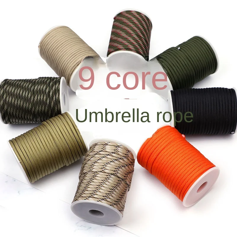 9 Cores 550 Paracord Cord 5 8 16 31 M Dia.4mm For Outdoor Camping Survival Lanyard Parachute Rope Hiking Tent Accessories