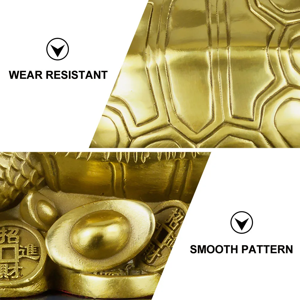 

1pc Brass Tortoise Ornament Auspicious Decoration Feng Shui Adornment Classical Handicraft Household Furnishing Golden Smooth