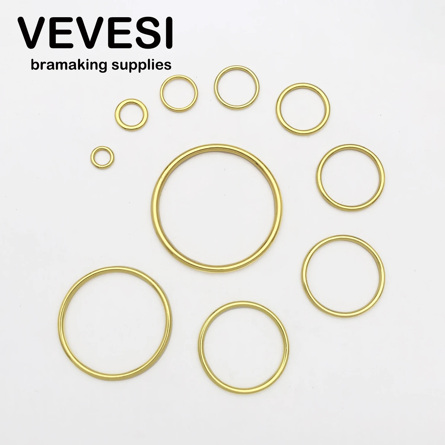 

Bra Ring Nickel-free Strap Lingerie Shoulder Connector Alloy Supplies Brassiere Making Replacement DIY Accessories (Gold)