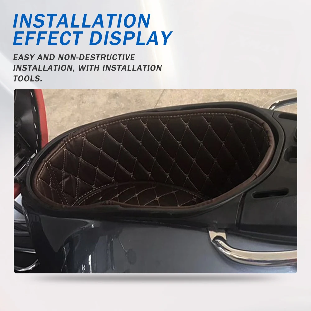 GTS 300 2014 2015 Motorcycle Storage Box Leather Rear Trunk Cargo Liner Protector Seat Bucket Pad For Vespa GTS300 2013 - 2020